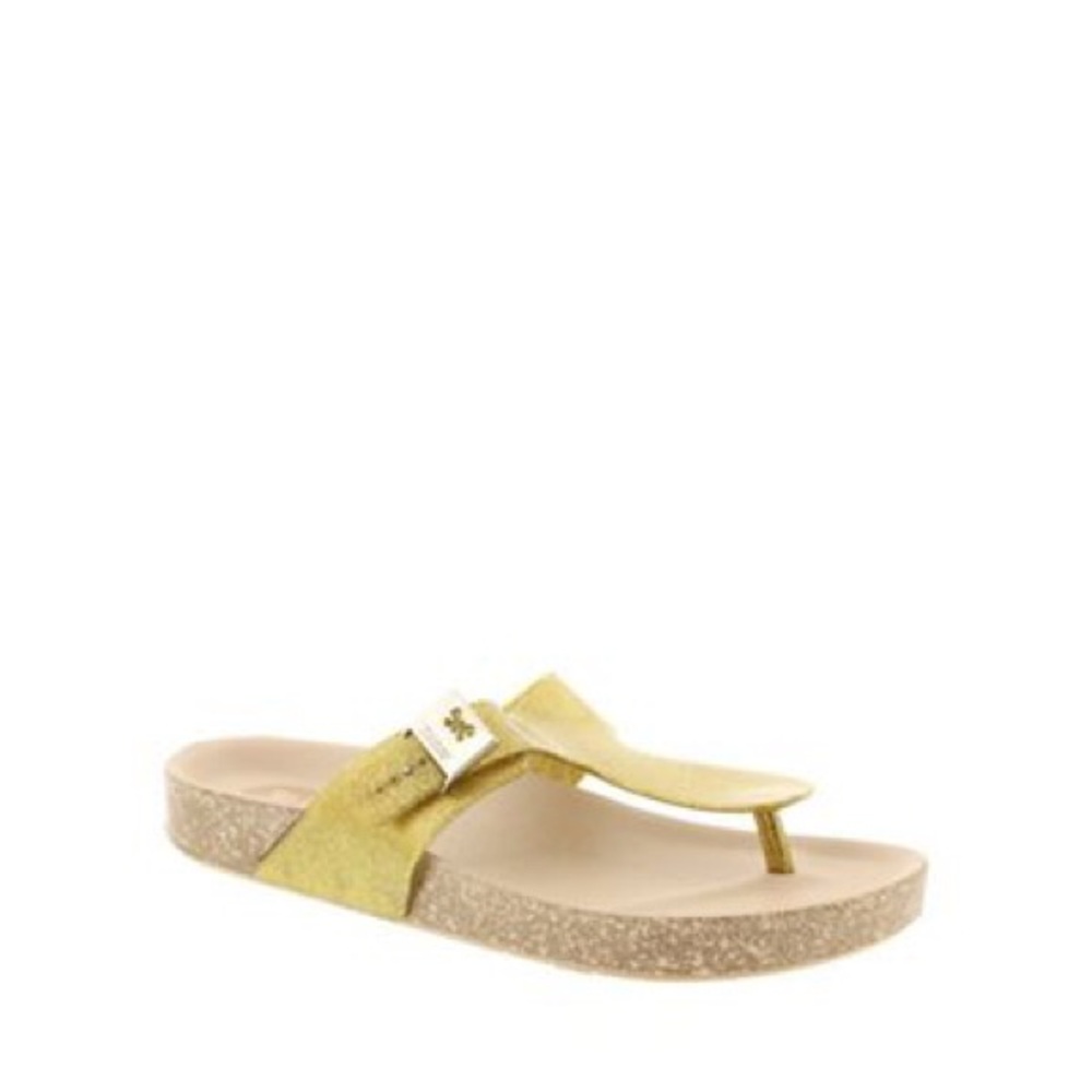 Zaxy Gold Glitter Sandals